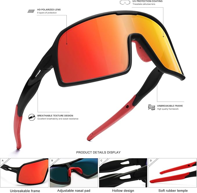 Polarized Sports Sunglasses for Men and Women Cycling Glasses UV Protection Goggles for Mountain Bike Running Fishing-StrideForce Fitness