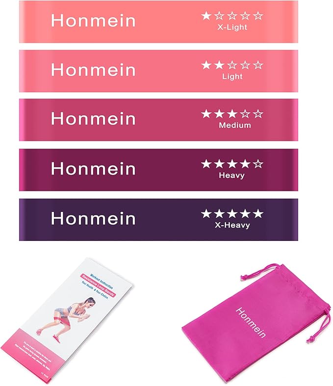 Resistance Bands for Working Out, Exercise Bands with 5 Resistance Levels Fit for Home Fitness, Strength Training, Natural Latex Resistance Band Include Instruction Guide and Carry Bag-StrideForce Fitness