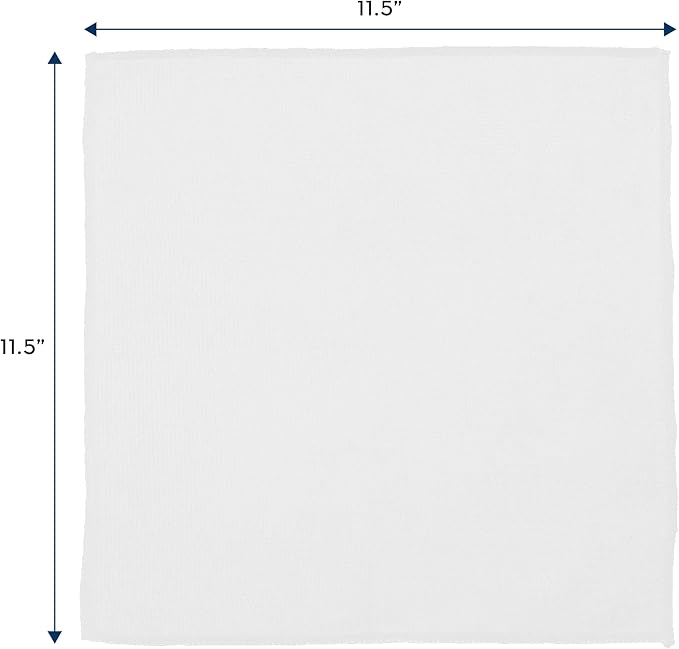 S&T INC. 50 Pack Microfiber Cleaning Cloth, Bulk Towels for Home, Reusable Microfiber Towels for Cars, Cleaning Rags, White, 11.5 Inches x 11.5 Inches, 50 Count-StrideForce Fitness