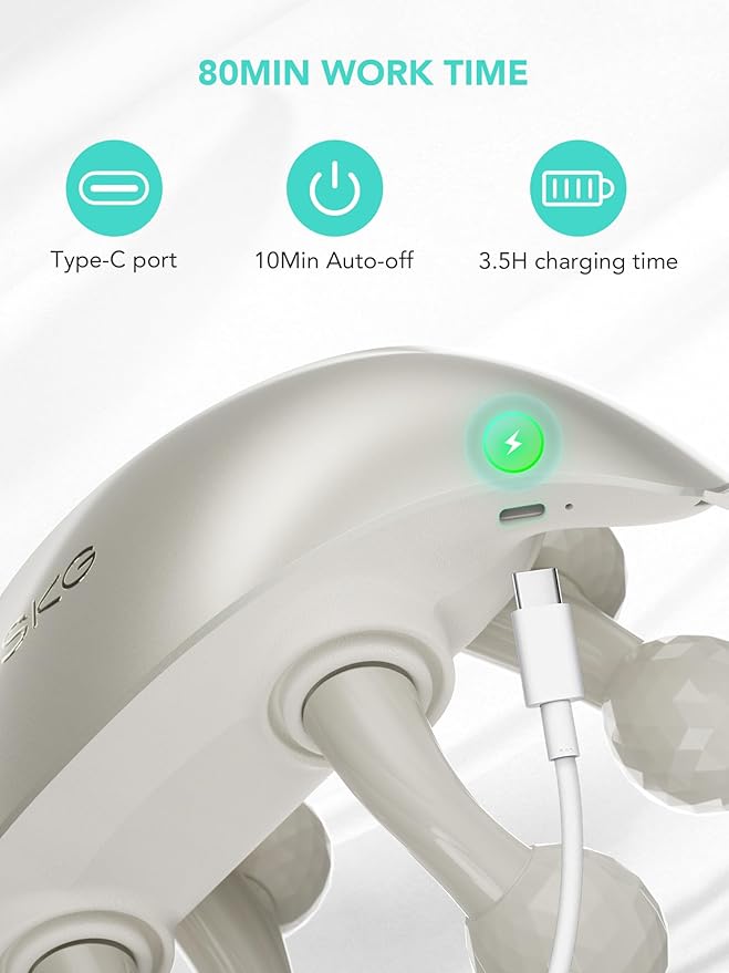 SKG Neck Massager for Pain Relief Deep Tissue Cordless Shiatsu Neck and Shoulder Massger with Heat H7 Ultra-StrideForce Fitness
