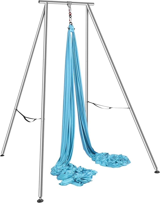 VEVOR Aerial Yoga Frame, 9.67 ft Height Swing Stand, Max 551.15 lbs Load Chrome-Plated Steel Pipe Inversion Yoga Rig for Indoor Outdoor Use-StrideForce Fitness