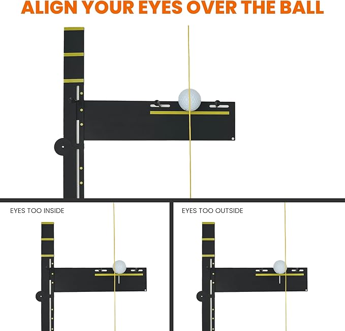 Dial In Golf Putting Alignment System – Master Alignment, Start Line & Impact | Eye, Stance & Putter Face Calibration | Compact Golf Aid w/High-Vis Sight Line String-StrideForce Fitness