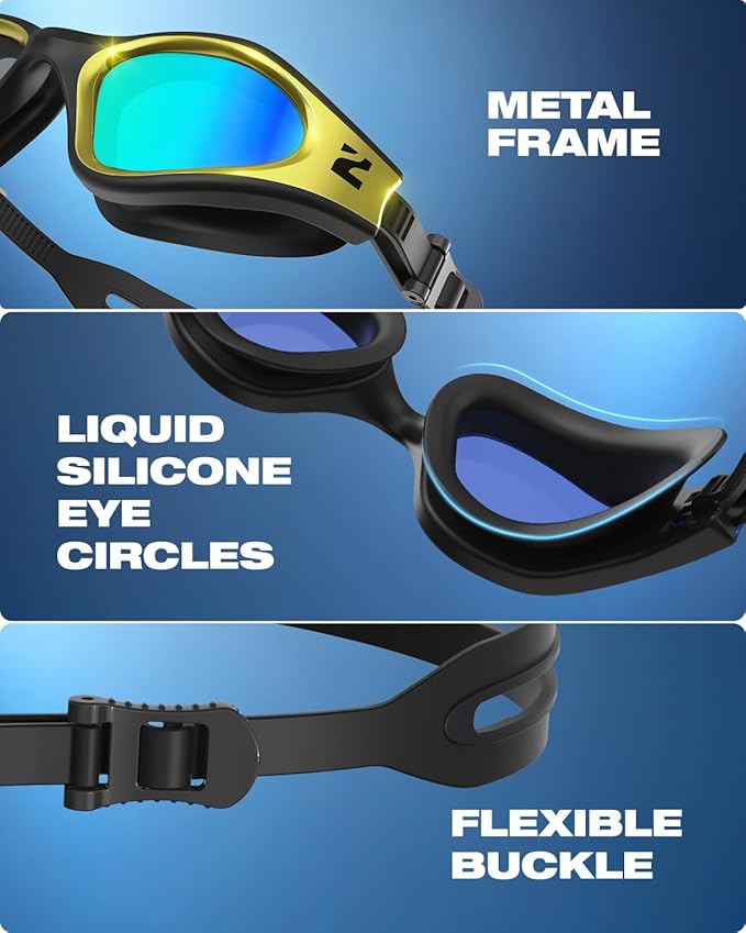 ZIONOR G1 Nava Super Anti-Fog Unisex Swim Goggles Mirror/Bright Smoke Lens-StrideForce Fitness