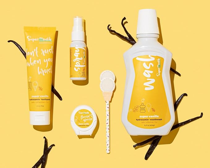 SuperMouth® Mouth Spray – Alkaline Formula with Prebiotics, Fights Bad Breath, Safe & Clean, Xylitol Enriched, Sugar-Free, pH Balancing, Portable for Kids and Adults, 4 Flavors