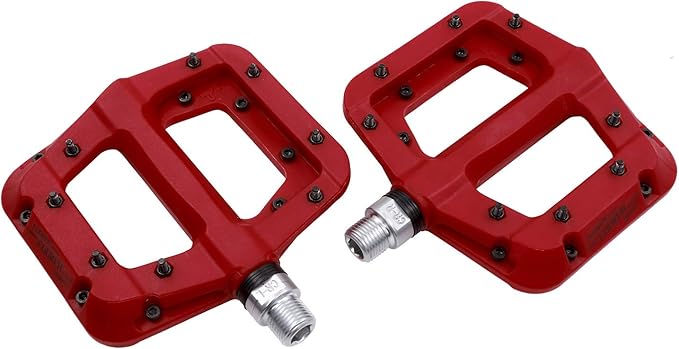 FOOKER MTB Pedals Mountain Bike Pedals 3 Bearing Non-Slip Lightweight Nylon Fiber Bicycle Platform Pedals for BMX MTB 9/16"-StrideForce Fitness
