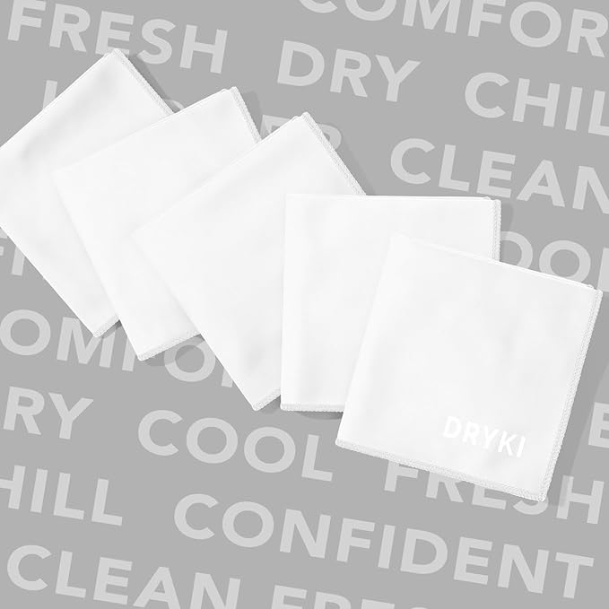 Pocket-Sized Sweat Towels - The Original Sweat Absorbing Handkerchiefs - Quick-Dry Microfiber Sweat Rags for Face, Hands, & Body - Men & Women - Gym, Sports, and Work (White: 5 Pack)-StrideForce Fitness