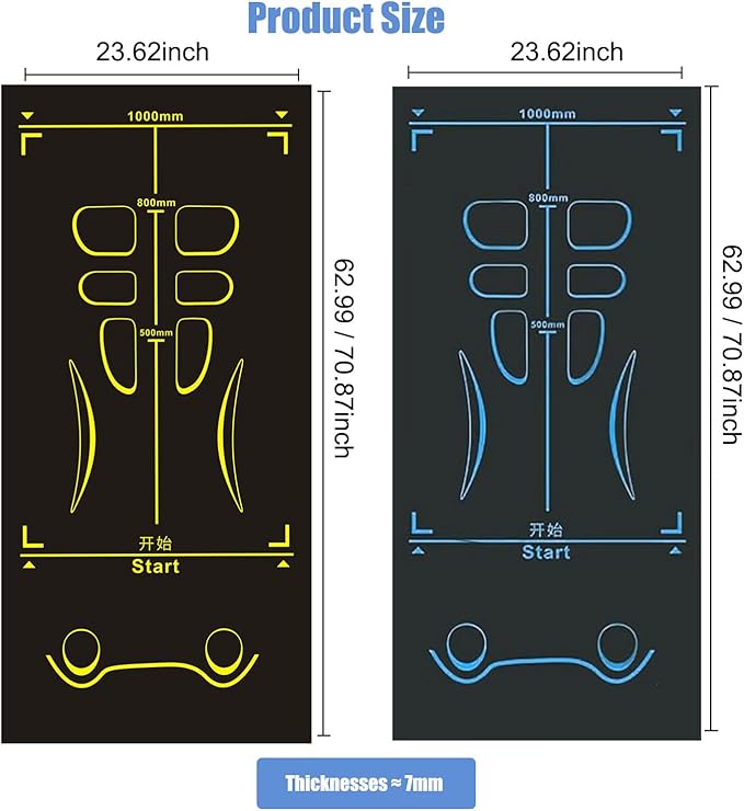 Non-Slip Workout Mat for Ab Roller Wheel, Exercise Mat with Storage Bag, 7mm Extra Thick Exercise Equipment Yoga Floor Mats Home & Gym Sound Insulation Protection Pads-StrideForce Fitness