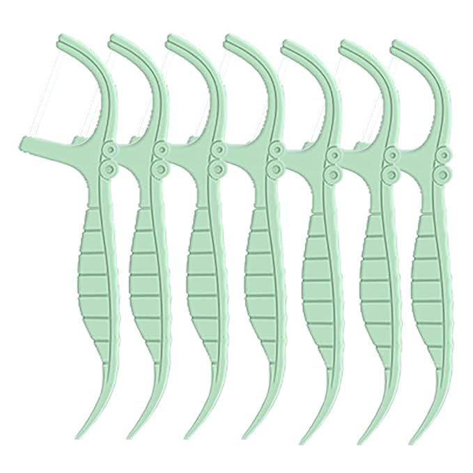 EasyHonor Dental Floss Picks,Twin-Line Mint Flavor Dental Flossers, Dual Action Flossing System, Easy Carry and Pick, 156 Count Floss Sticks in 3 Portable case.(Green, Mint)
