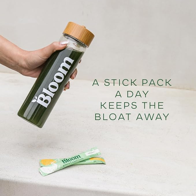 Bloom Nutrition Superfood Greens Powder Stick Packs, Digestive Enzymes with Probiotics and Prebiotics, Gut Health, Bloating Relief for Women, Chlorella, Green Juice Mix, 15 SVG, Mango-StrideForce Fitness