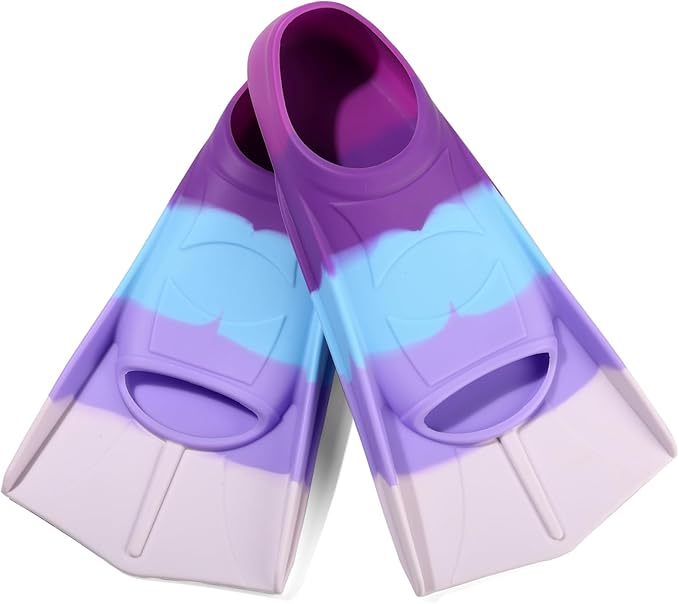 Kids Swim Fins,Short Kids Fins Youth Swimming Flippers for Lap Swimming Training for Children Girls Boys Beginners-StrideForce Fitness