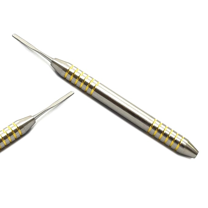 MEDSPO Professional Dental Instruments Osteotome Periotome Luxating Elevator Implant | Orthodontic PDL Teeth | Surgical Root Extraction Spreading (Periotome Gold Set Of 4)