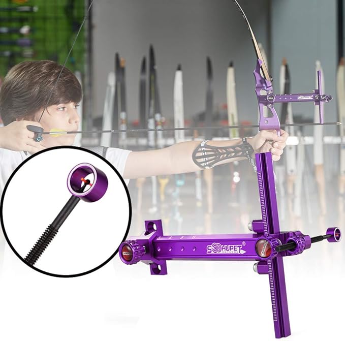 Archery Recurve Bow Sight, SOOHUPET Accessories T Shape Archery Shooting Target Sight Adjustable Bowsight with Optical Fiber Pin Sight for Target Practice-StrideForce Fitness