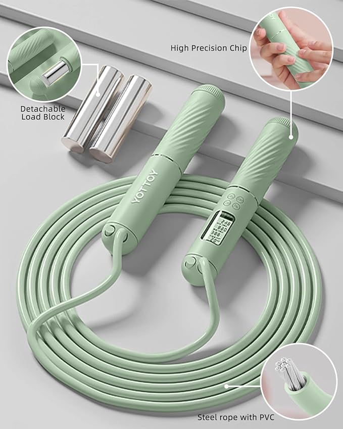 Cordless Jump Rope with Counter - Ropeless Jump 2 In 1 with