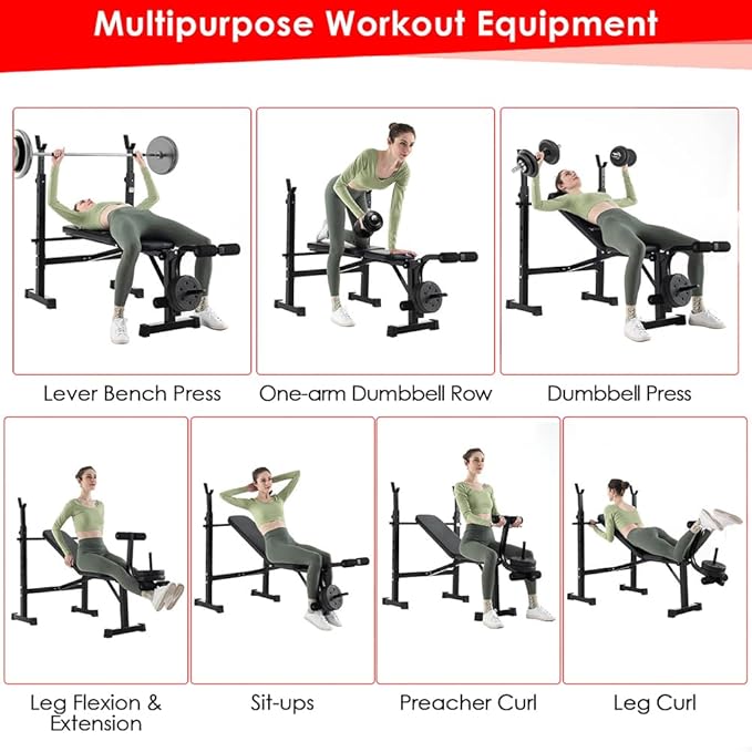 Olympic Weight Bench With Soft Comfortable Cushion Multipurpose