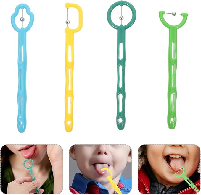 Didiseaon 4pcs Oral Muscle Trainer Tongue Muscle Exerciser for Kids Speech Therapy Materials and Oral Motor Therapy Tool for Jaw and Tongue Training