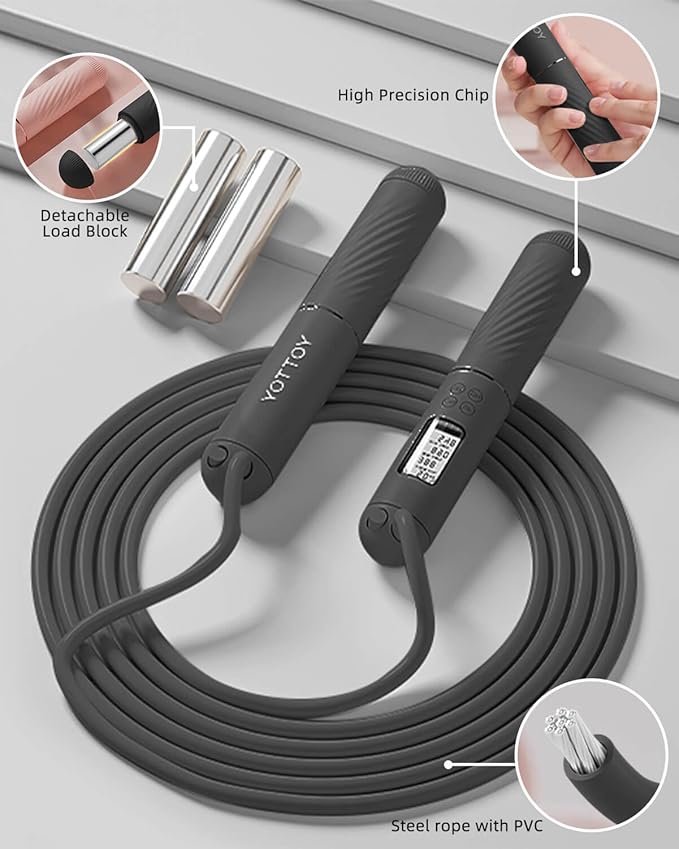 Cordless Jump Rope with Counter - Ropeless Jump 2 In 1 with