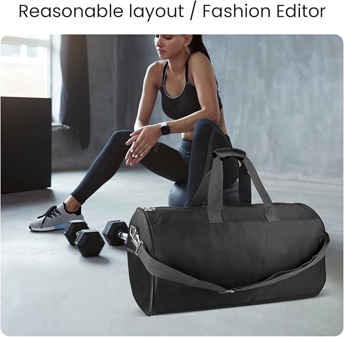 C&F BOGMOST Small Gym Bag for Travel & Duffel - 20 Inch Lightweight Carry On Bag for Men & Women, Mini Duffel Bag,Perfect for Sports, Weekend Trips, and Overnight Stays, Beige-StrideForce Fitness