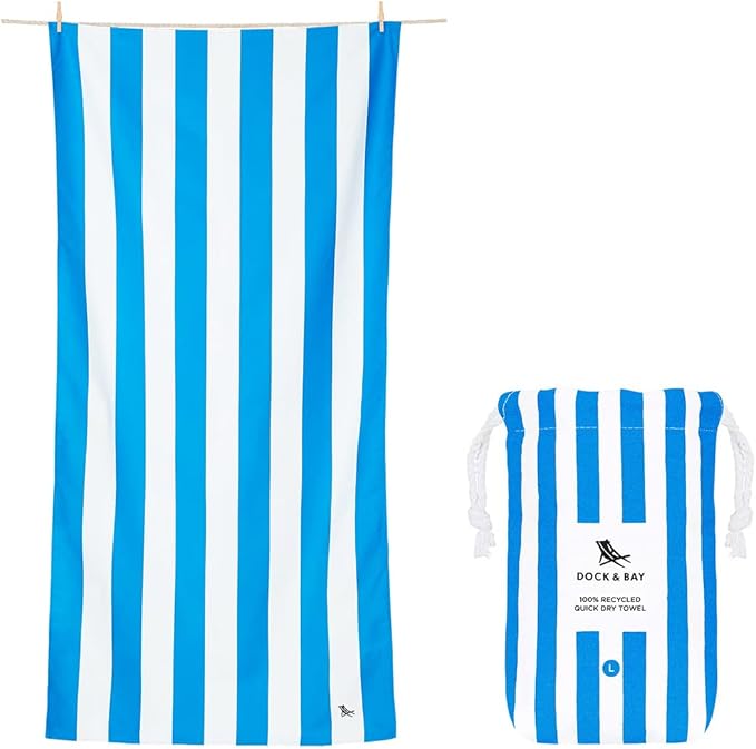Dock & Bay Quick Drying Towel - for Sports & Gym - Compact, Lightweight - 100% Recycled - Includes Bag - Cabana - Set of 6, Extra Large (200x90cm, 78x35)-StrideForce Fitness