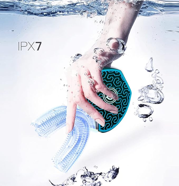 Sonic Glow Toothbrush,Sonic Brush Teeth Whitening Kit,Automatic Toothbrush Equipped with Replacement Brush Heads and Whitening Gel (Black-Blue)