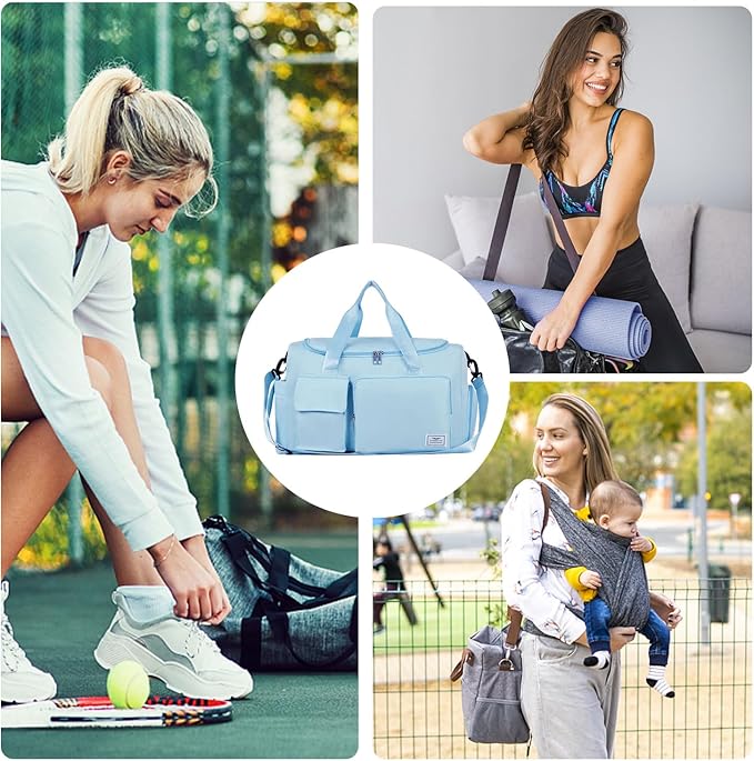 FIORETTO Women's Gym Duffle Bag with Shoes Compartment, 37L Capacity, Ideal for Travel, Gym, Sports, Duffel, Weekender-StrideForce Fitness