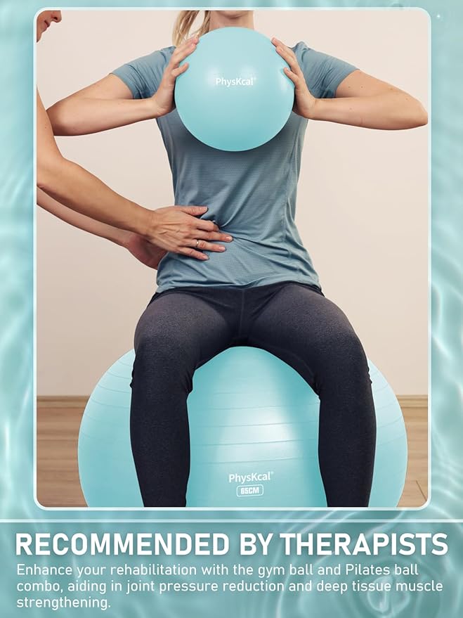 Yoga Ball for Exercise, Pilates Set, 4 Sizes Fitness Ball for Workout, Birthing, Pregnancy, Physical Therapy- Pump Included-StrideForce Fitness