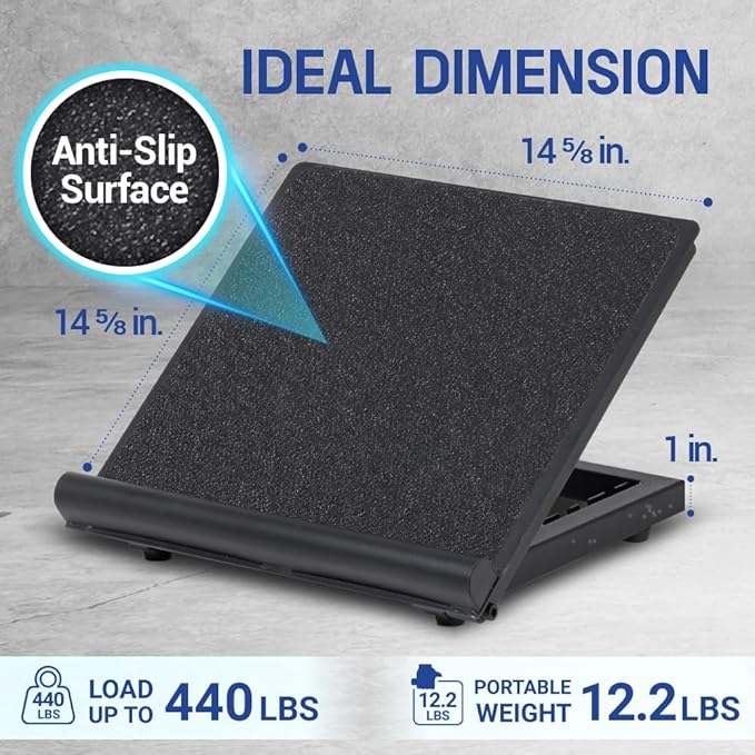 Yes4All Professional Incline Board, Slant Board Calf Stretching, Squat Wedge and Anti-Slip Surface, Portable Side Handle-StrideForce Fitness