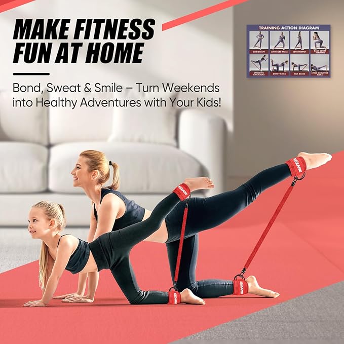 Ankle Resistance Bands with Cuffs for Working Out, Resistance Bands for Women, Exercise Bands for Leg and Glute, Booty Workout Equipment for Kickbacks, Butt and Hip Training, Ankle Weights Bands Set