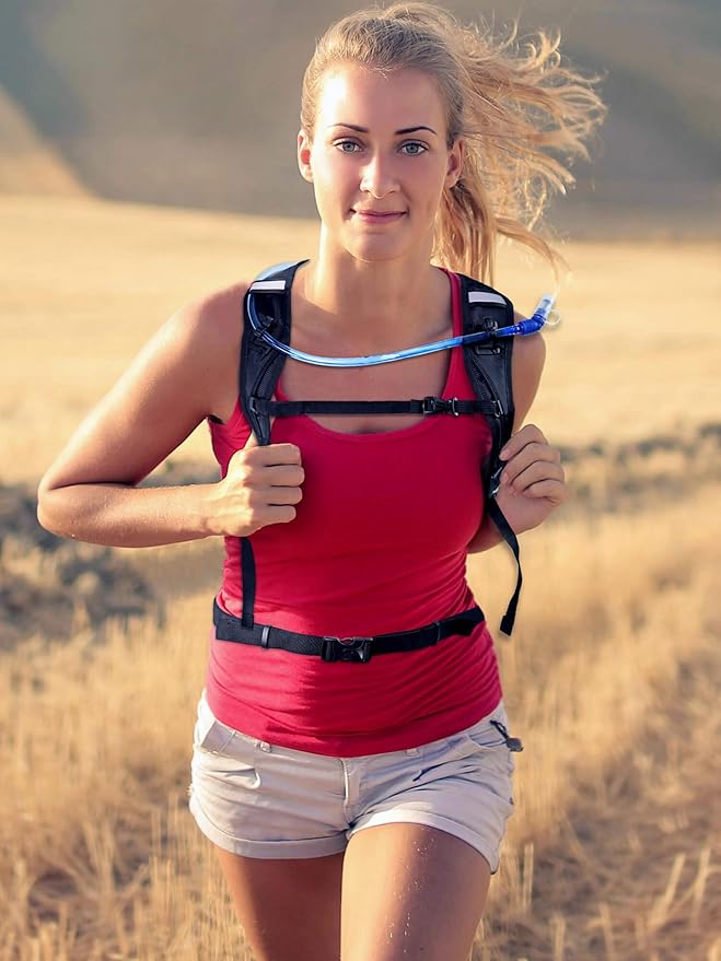 Hydration Backpack, Lightweight Hydration Pack with 2L Water Bladder, 6L Water Backpack for Men Women Cycling, Hiking, Mountain Biking, Skiing-StrideForce Fitness