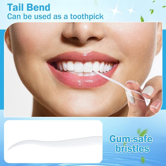 Maxcheck 2000 Count Floss Picks Bulk Natural Dental Floss Picks Toothpicks Sticks High Pull Tooth Flosser Sustainable for Teeth