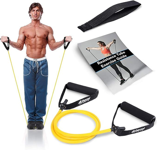 Resistance Bands with Handles and Door Anchor, Gym Resistance Tubes for Strength Training, Exercise Bands for Working Out, Physical Therapy, Home Workouts, Pilates & Crossfit-StrideForce Fitness