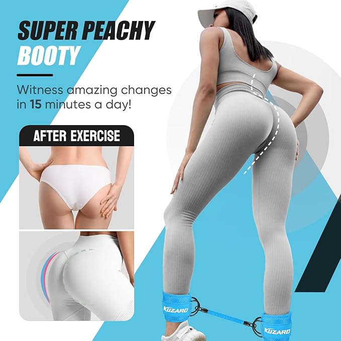 Ankle Resistance Bands with Cuffs for Working Out, Resistance Bands for Women, Exercise Bands for Leg and Glute, Booty Workout Equipment for Kickbacks, Butt and Hip Training, Ankle Weights Bands Set