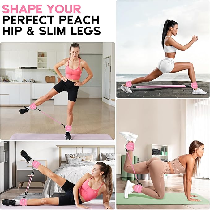 Ankle Resistance Bands, Ankle Bands for Working Out with Cuffs, Resistance Bands for Leg Butt Training Workout Equipment for Kickbacks Hip Gluteus Training Exercises, Ankle Strap with Exercise Bands