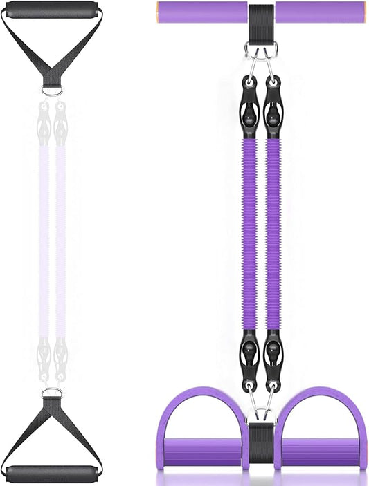 Multifunction Tension Rope, 2 Tubes Stretch Yoga Pedal Tension Strap, Adjustable Resistance, Tension Rope Fitness Equipment-StrideForce Fitness