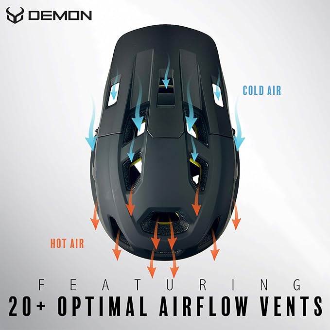 Demon United Podium X MIPS Full Face Mountain Bike Helmet- Removable Fit Pad Options- Advanced Venting System-Lightweight - Fullface DH BMX MTB Helmet-StrideForce Fitness