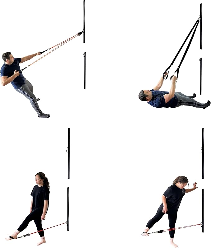 Aluminum Wall-Mounted Anchor Fitness System - Adjustable, Multi-Functional, Space Saving Home Gym Solution for Strength Training, Workout Goals | 100+ Exercises, Easy Installation, 300lbs Capacity
