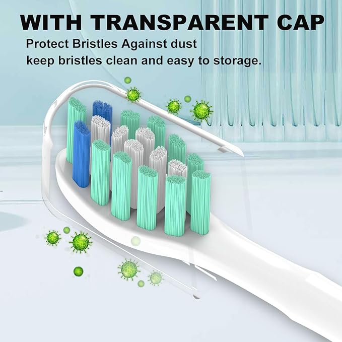 Replacement Heads Compatible with Philips Sonicare Toothbrush C1 C2 C3 A3 W3 G2 G3 4100 5100 6100 1100 2100 3100, Toothbrush Heads Brush Head, 12 White