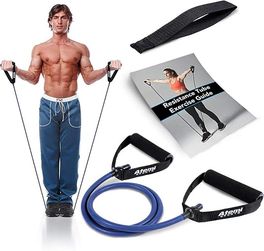Resistance Bands with Handles and Door Anchor, Gym Resistance Tubes for Strength Training, Exercise Bands for Working Out, Physical Therapy, Home Workouts, Pilates & Crossfit-StrideForce Fitness