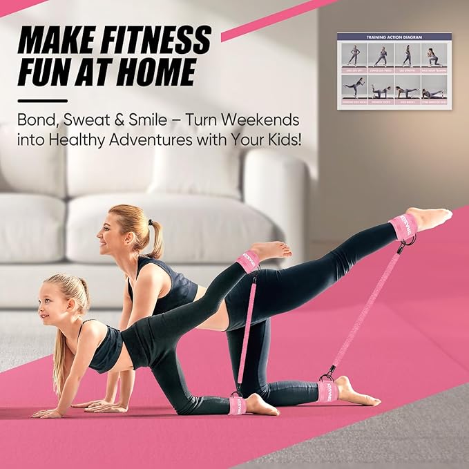 Ankle Resistance Bands with Cuffs for Working Out, Resistance Bands for Women, Exercise Bands for Leg and Glute, Booty Workout Equipment for Kickbacks, Butt and Hip Training, Ankle Weights Bands Set