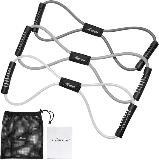 HPYGN Resistance Bands, Figure 8 Exercise Bands for Women Men, 8 Shaped Resistance Bands for Arms, Chest Expander, Yoga Gym Fitness Pulling Rope 8 Word Elastic for Exercise Muscle Training Tubing-StrideForce Fitness