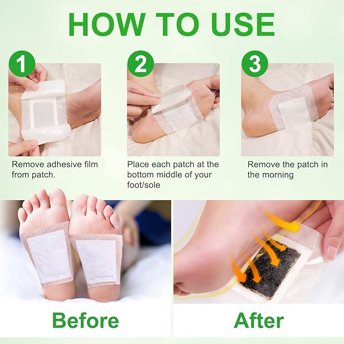 2in1 20PCS Foot Pads, Natural Bamboo Vinegar Ginger Powder Foot Pads-StrideForce Fitness