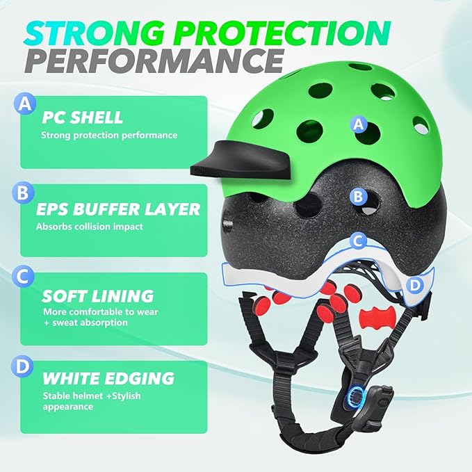 Kids Bike Helmet for 5-8-14 Kids Skateboard Helmet Boys Girls Child Youth Adjustable Lightweight Ventilation and Multi-Sports Scooter Cycling Roller Balance Bike-StrideForce Fitness