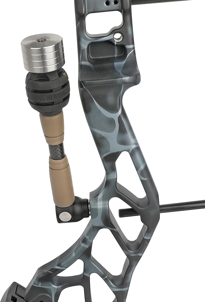 AMEYXGS Bow Stabilizer for Compound Bow, 6" 8" 10" 12" Rod Balance Bar with Damping System and Weights Shock Absorber for Compound Bow Archery Accessory-StrideForce Fitness