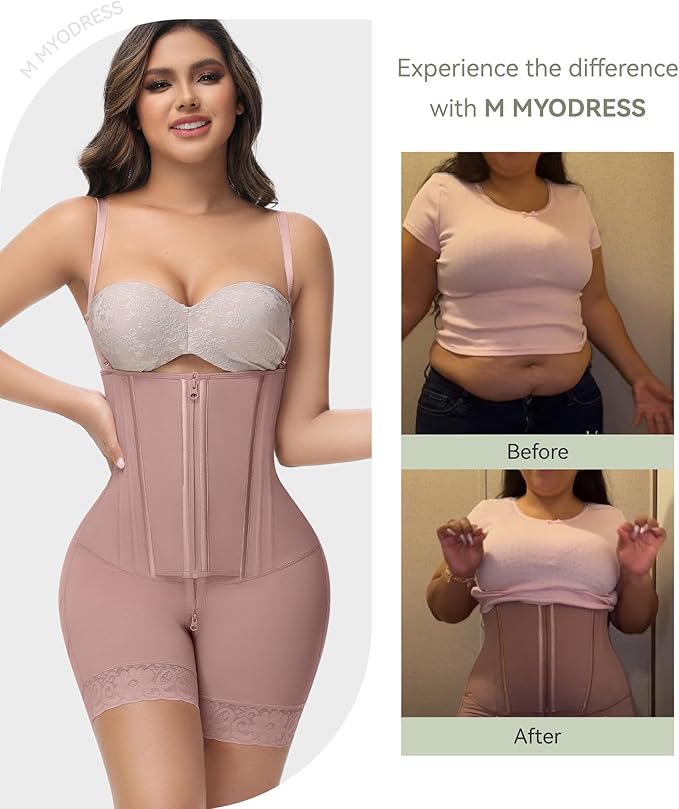 M MYODRESS Fajas Colombianas Moldeadoras Shapewear for Women Tummy Control Body Shaper Post Surgery Compression Garment-StrideForce Fitness