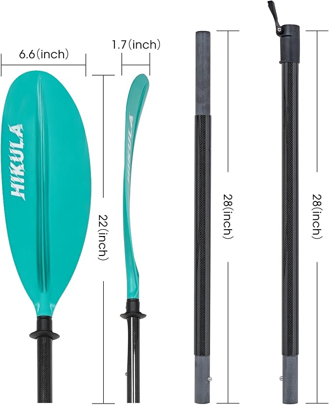 Adjustable Kayak Paddle with Carbon Shaft and PP Blade Available in 220-230/220-240/230-250cm Floating Lightweight Kayak Oars with Original Pattern-StrideForce Fitness