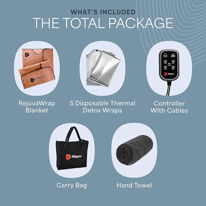 LifePro RejuvaWrap Infrared Sauna Blanket for Detox & Relaxation – Available in 5 Colors & 3 Models – Portable Far Infrared at Home Sauna for Muscle Relief, Circulation & Recovery – 9 Heat Levels-StrideForce Fitness