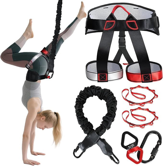 Heavy Duty Bungee Fitness Set – Professional 4D Bungee Resistance Band for Home Gym, Yoga & Air Dance – Adjustable Harness with 360° Rotational Device,Includes Workout Guide-StrideForce Fitness