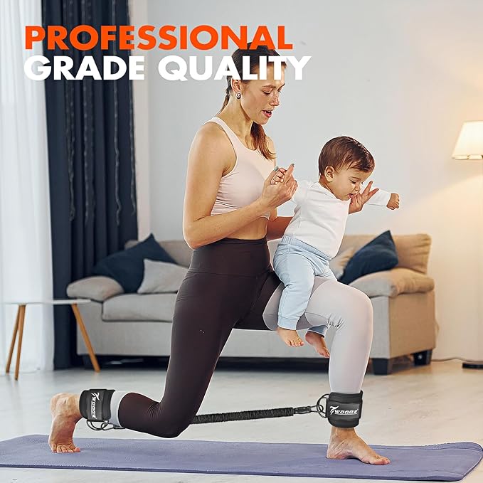 Ankle Resistance Bands with Cuffs, Ankle Bands for Working Out, Glutes Workout Equipment, Butt Exercise Equipment for Kickbacks Hip Fitness Training, Legs Resistance Bands for Women & Men
