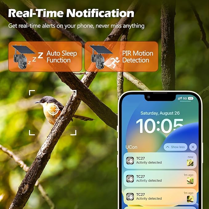 VOOPEAK Cellular Trail Camera, 2.5K Trail Cameras with Color Night Vision, Built-in SIM Card Live Streaming Pan 355ยฐ Tilt 90ยฐ Game Camera Solar Powered Motion Activated No WiFi Needed-StrideForce Fitness
