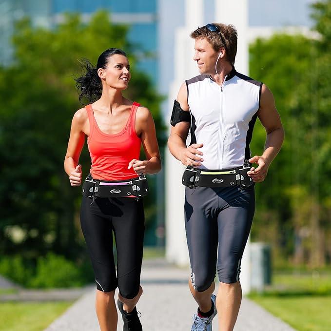 AiRunTech Hydration Running Belt with Water Bottle, Running Fanny Pack for Phone and Wallet Holder, Running Bag Runners Essentials Accessories Marathon Triathlon Walking Jogging Gear Gift-StrideForce Fitness