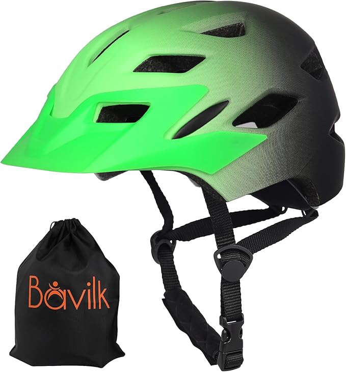Kids Bike Helmet,Bavilk Kids Boys Girls Bike Helmets with LED Light Detachable Visor Children Youth Teen Multi-Sport for Skating Cycling Scooter Skateboard Adjustable & Lightweight 19.7"-22.4"-StrideForce Fitness
